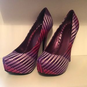 Purple pump heels